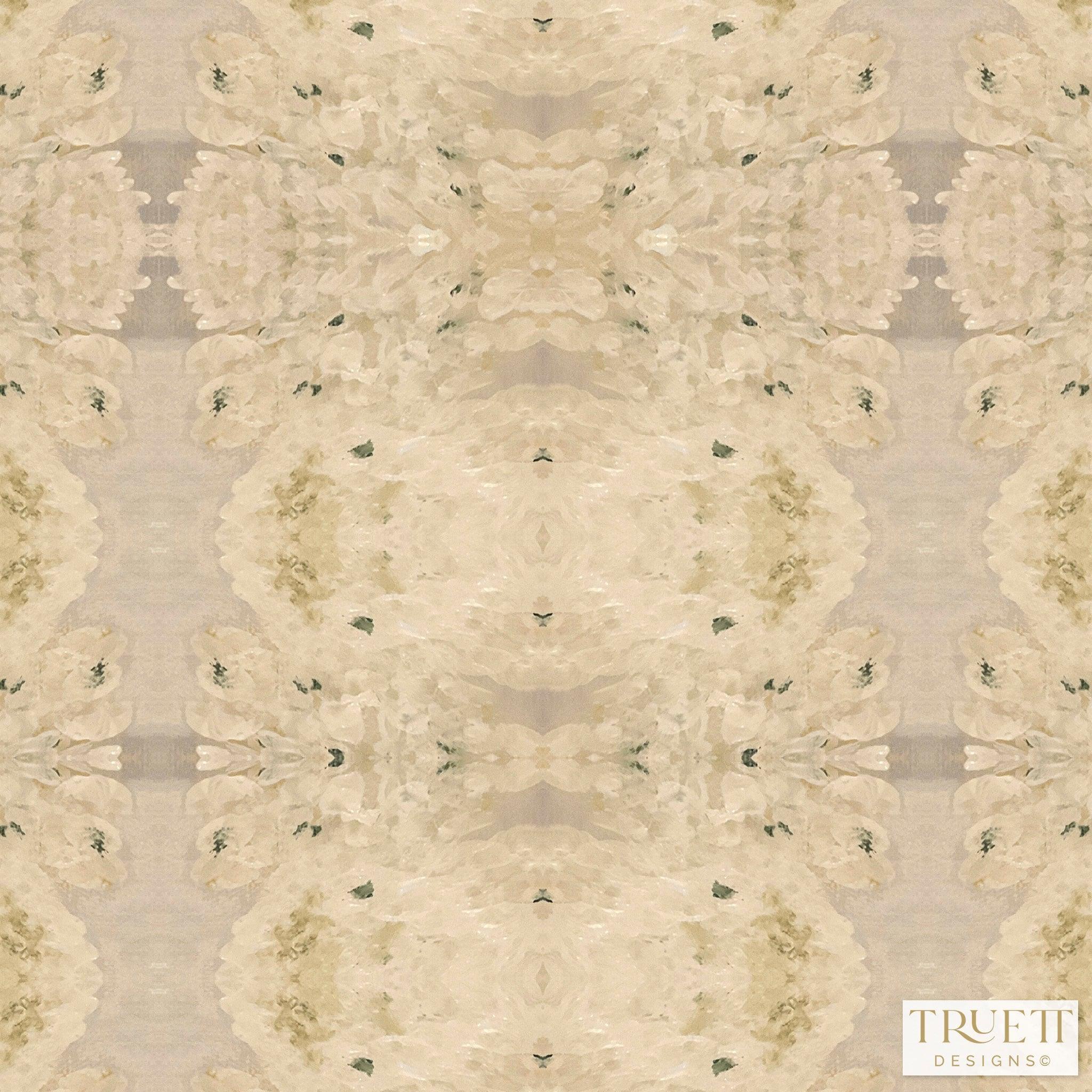 Centerpiece White Hydrangea Luxury Fabric Small Repeat - Truett Designs