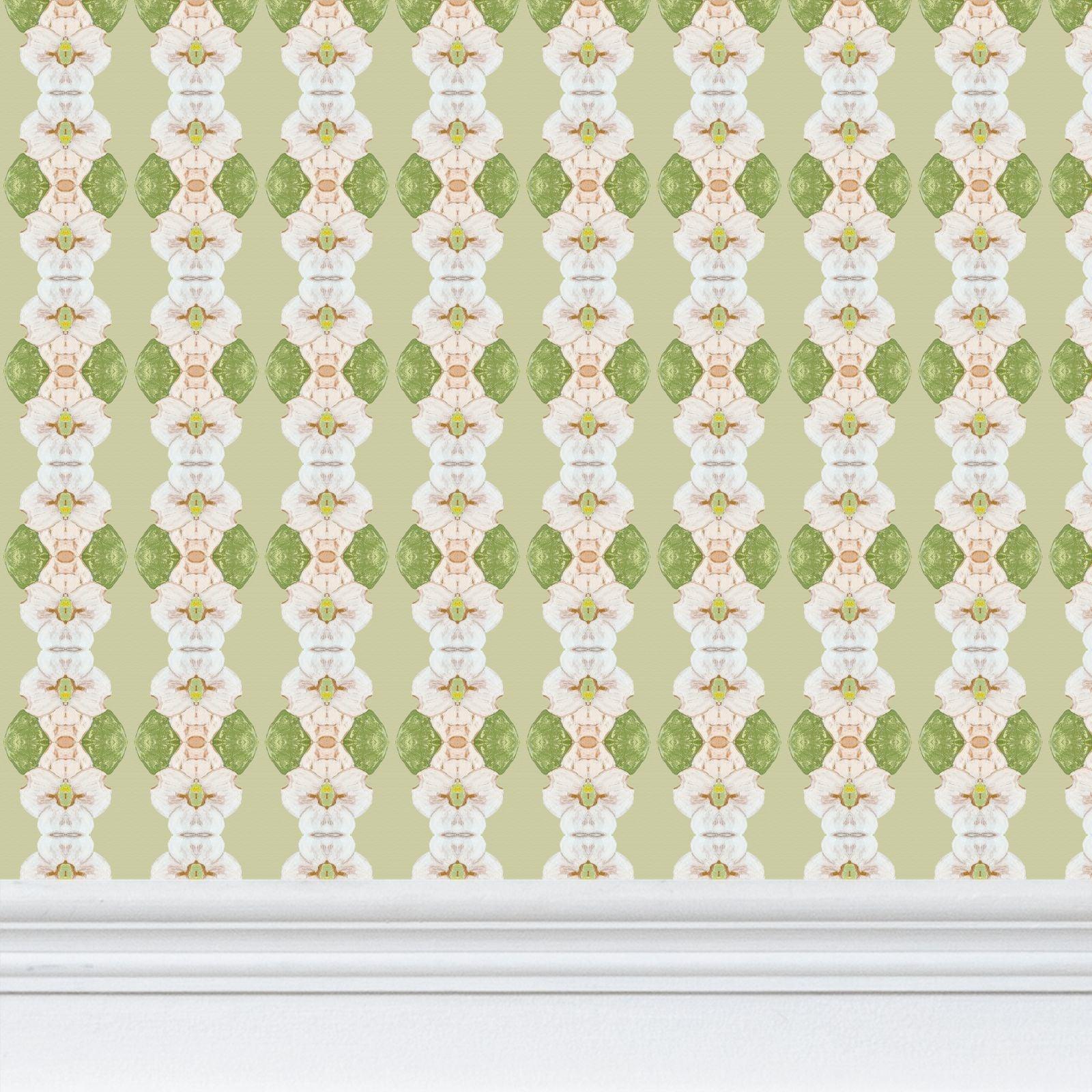 Flowering Dogwoods Fernwood Green Wallpaper - Truett Designs
