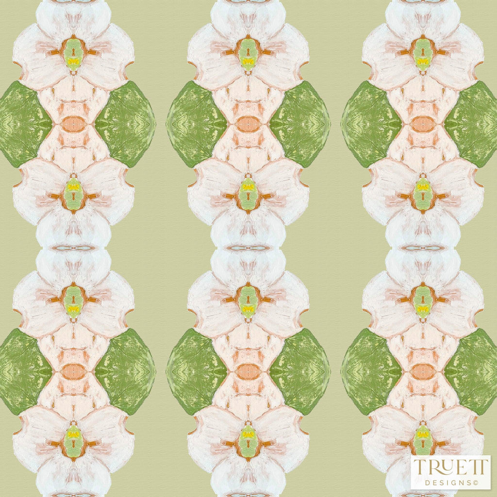 Flowering Dogwoods Fernwood Green Fabric - Truett Designs