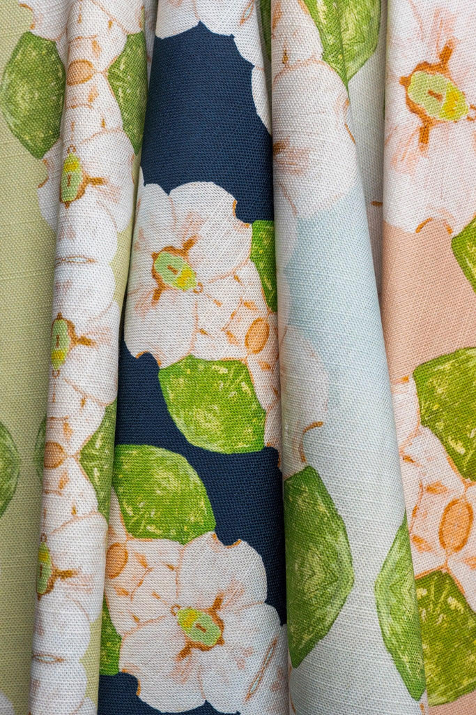 Flowering Dogwoods Navy Fabric - Truett Designs