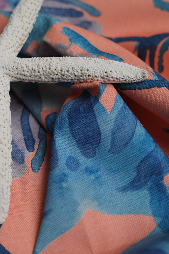 Peach Coral Wildflowers I Fabric Small Repeat - Truett Designs