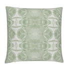 Trees Calm Jade Luxury Pillow by Truett Designs featuring an abstract botanical pattern inspired by oak leaf foliage in calming jade green and soft neutral tones. Handcrafted in England from sustainably printed luxury fabric, this designer decorative pillow brings organic texture, depth, and sophisticated color to sofas, beds, accent chairs, and window seats. A versatile accent for traditional, transitional, and modern interiors, ideal for interior designers seeking luxury throw pillows, artisan-crafted tex