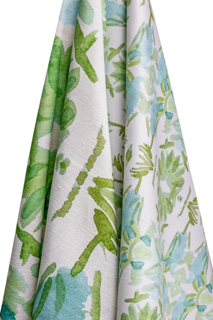 Wildflowers I Sage Green & Blue Fabric Large Repeat - Truett Designs
