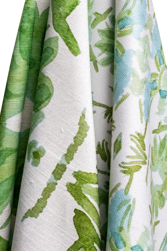 Wildflowers I Sage Green & Blue Fabric Large Repeat - Truett Designs