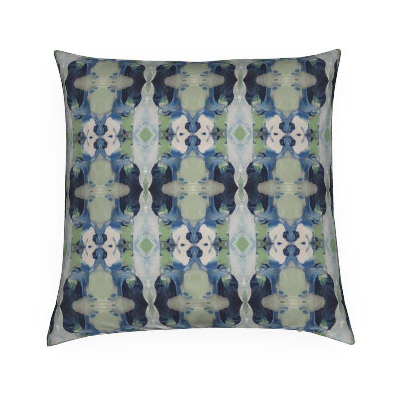 Geometric Navy & Sage Luxury Decorative Throw Pillow 20" x 20" - Truett Designs