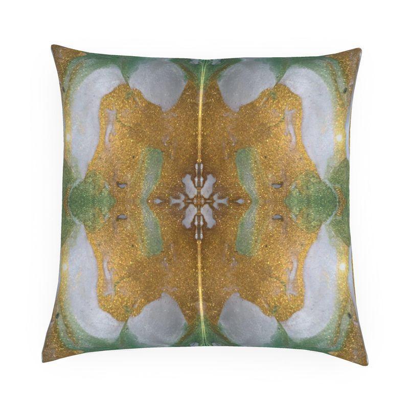 Gilt Gold and Pistachio Luxury Decorative Throw Pillow 20" x 20" - Truett Designs