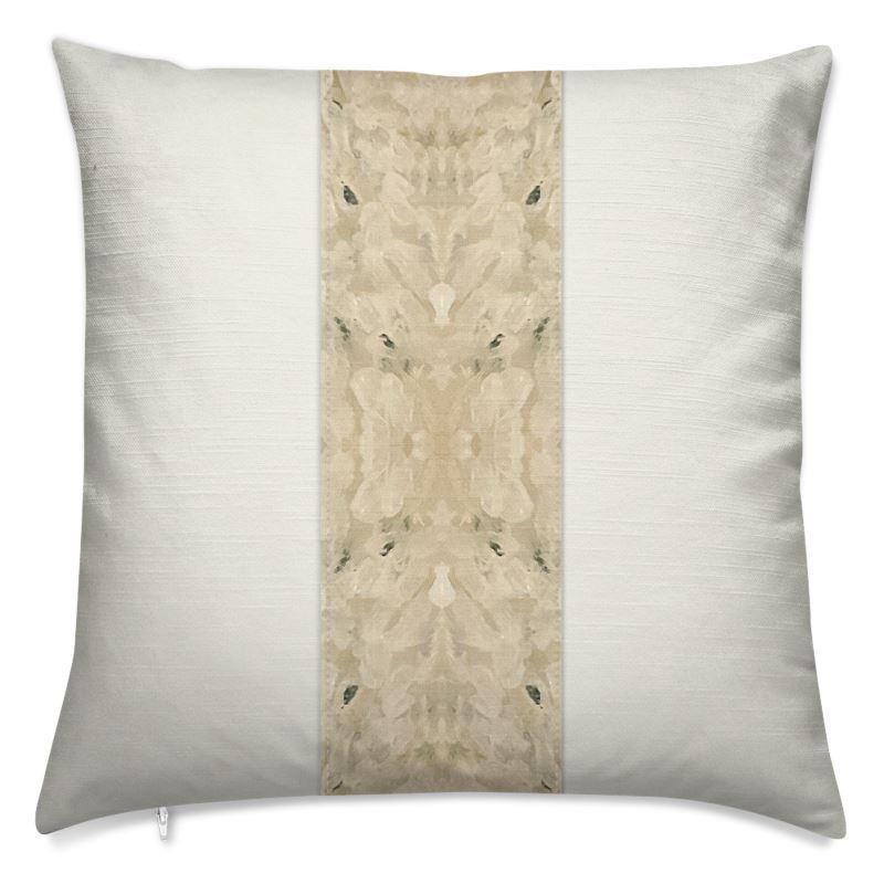 Luxury Panel Pillow Centerpiece 20" x 20" White Dove Front & Natural Linen Back - Truett Designs