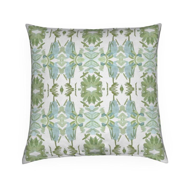Sage Green & Blue Wildflowers I Luxury Pillow 20" x 20" - Truett Designs