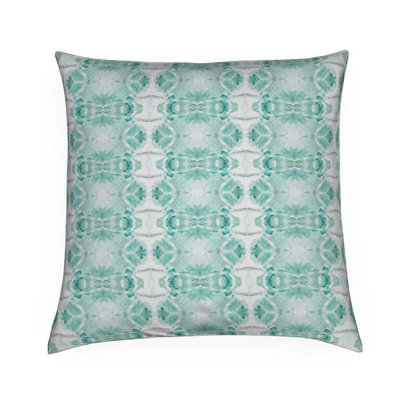 Sea Glass Coastal Waves Luxury Pillow with Feather Insert 20" x20" - Truett Designs