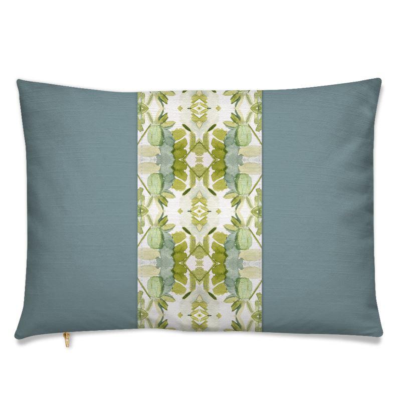 Wildflowers II Luxury Panel Pillow 14" x 20, Province Blue Front & Back - Truett Designs